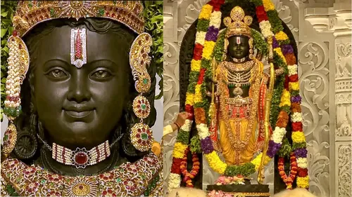 What are the ornaments used in adorning the idol of Ram at Ayodhya Ram Mandir?